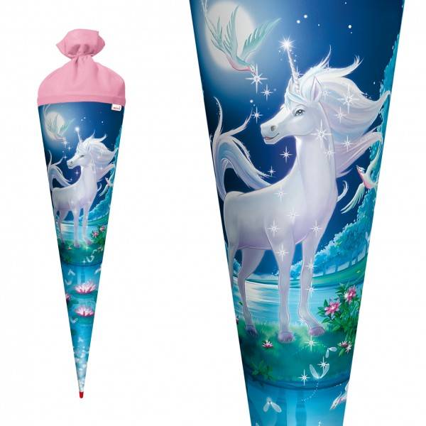 Roth Ideen Schultüte groß 70cm, Mondscheineinhorn, Glitter Fabrikladen