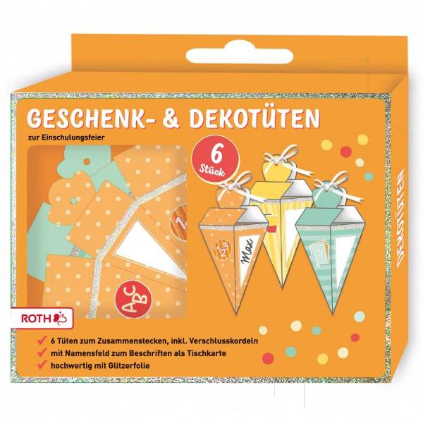 Roth Ideen Geschenktüten mit Glitzerfolie Outlet