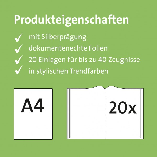 Roth Ideen Zeugnismappe Basic Grün Versandkostenfrei
