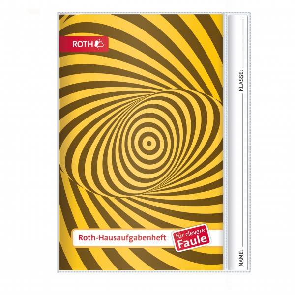 Roth Ideen Hausaufgabenheft Unicolor für clevere Faule Psychedelic Yellow