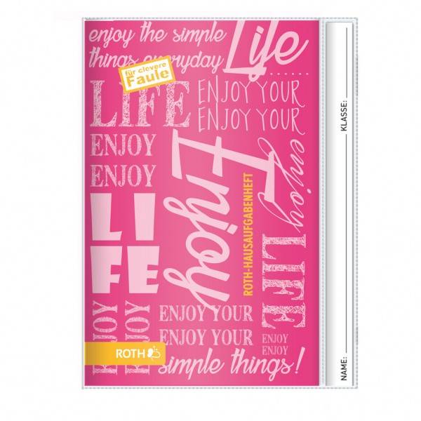 Roth Ideen Hausaufgabenheft Unicolor für clevere Faule Enjoy pink