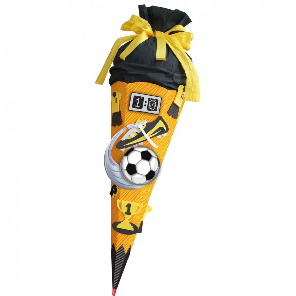 Roth Ideen Bastelset Schultüte groß 68cm, Soccer gelb