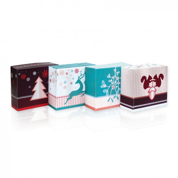 Roth Ideen 24 Adventsboxen "Winterwald" mit 24 Boxen und Zahlenetiketten 1-24