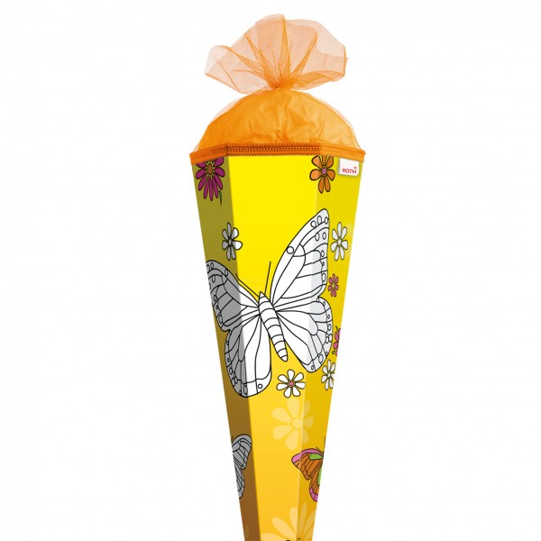 Roth Ideen Scribble-Schultüte zum Ausmalen Schmetterling 85cm Räumungsverkauf