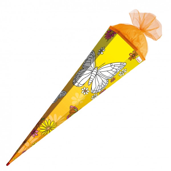 Roth Ideen Scribble-Schultüte zum Ausmalen Schmetterling 85cm Räumungsverkauf
