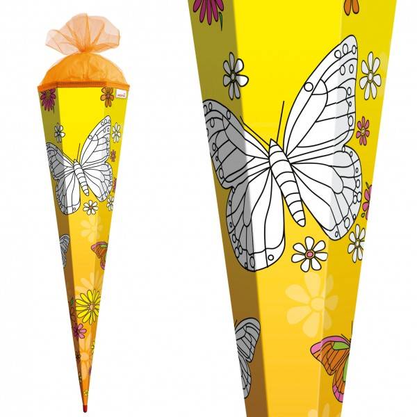 Roth Ideen Scribble-Schultüte zum Ausmalen Schmetterling 85cm Räumungsverkauf