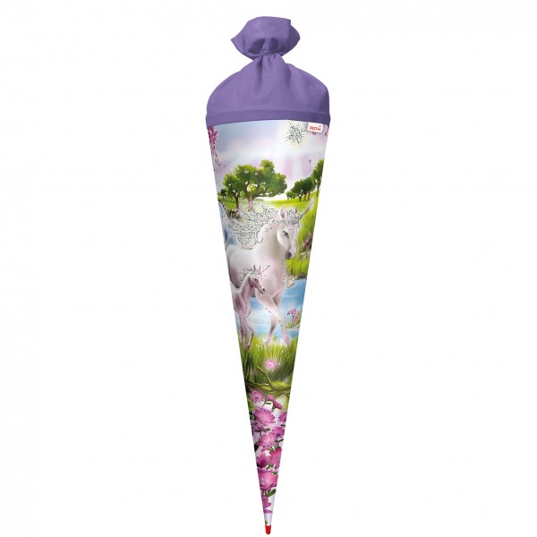 Roth Ideen Schultüte groß 70cm, Einhorn mit Fohlen mit Glitter