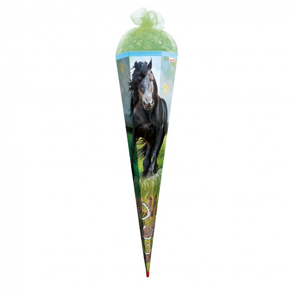 Roth Ideen Schultüte groß 85cm, Power Horse mit Netzverschluss