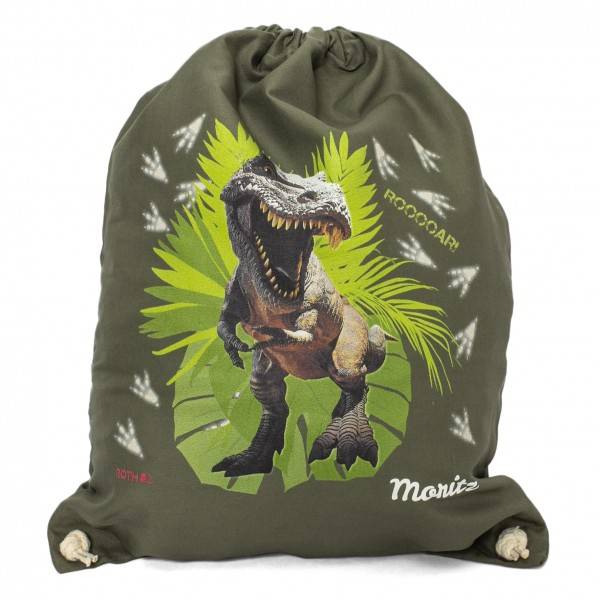 Roth Ideen Turnbeutel T-Rex, olive green