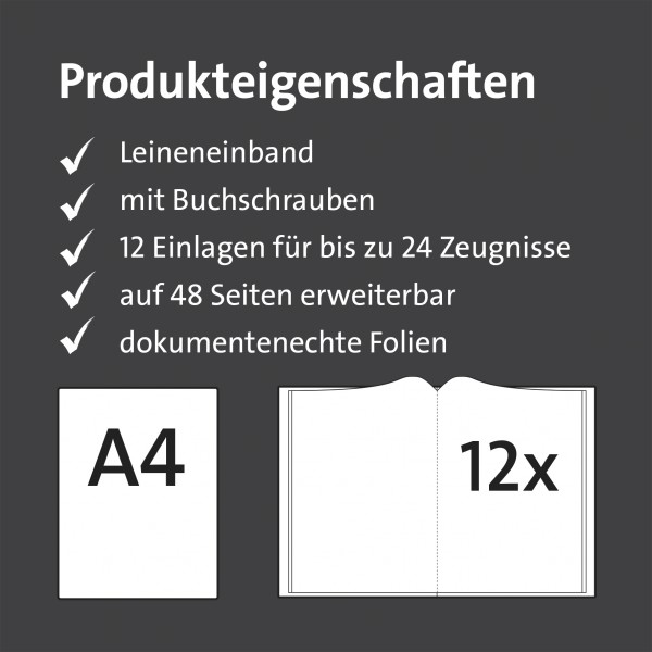 Roth Ideen Zeugnismappe Spectrum mit Buchschrauben Grey VIP-Rabatte