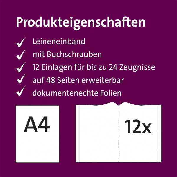 Roth Ideen Zeugnismappe Spectrum mit Buchschrauben Pink Tiefpreis