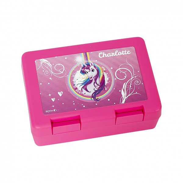Roth Ideen Lunchbox Einhornportrait, pink