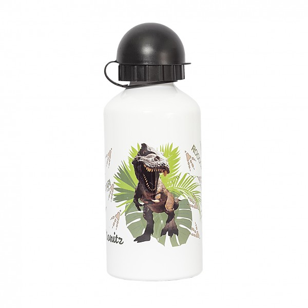 Roth Ideen Trinkflasche T-Rex, weiß, Aluminium, 500 ml