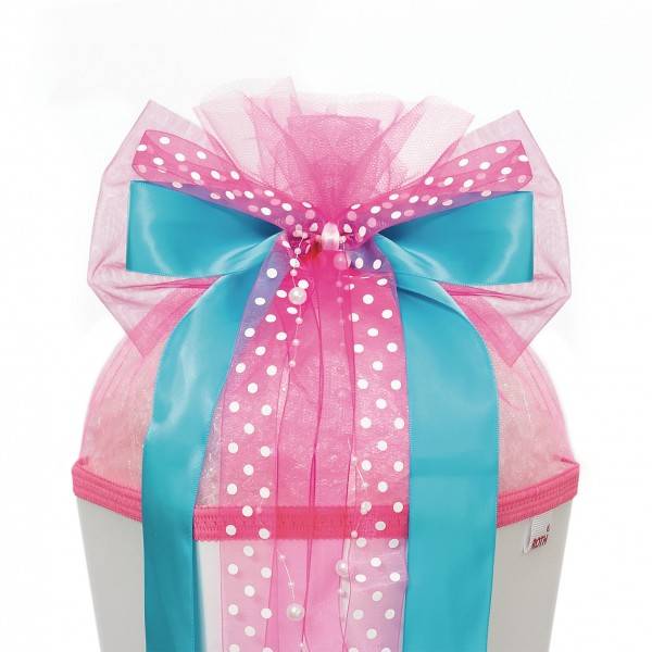 Roth Ideen Schultütenschleife Pink Dots