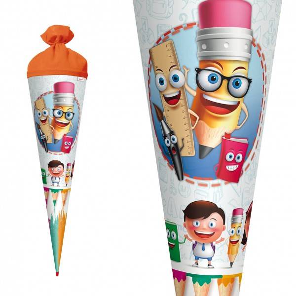 Roth Ideen Motiv-Schultüte, Schulfreunde, 70 cm, rund, Rot(h)-Spitze, Filzverschluss Valentinstagsangebot