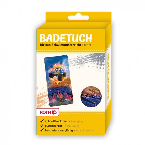 Roth Ideen Kinder-Badetuch Monstertruck Fire 60x120 cm Tiefpreis