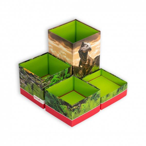 Roth Ideen Stifteköcher Set mit 4 faltbaren Boxen, Tyrannosaurus Wochenangebot