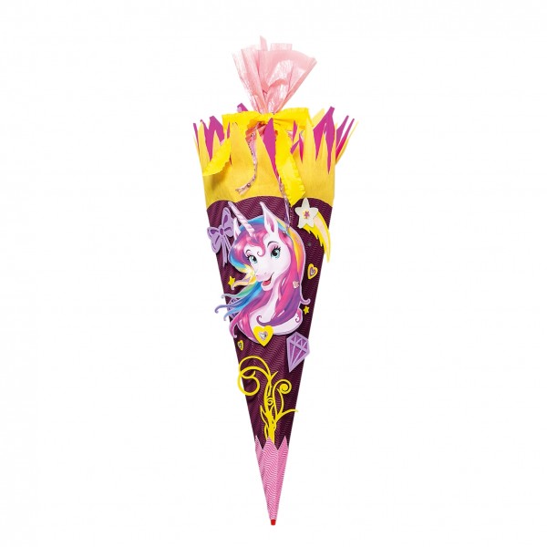 Roth Ideen Bastelset Schultüte groß 68cm, Einhornportrait, Sound