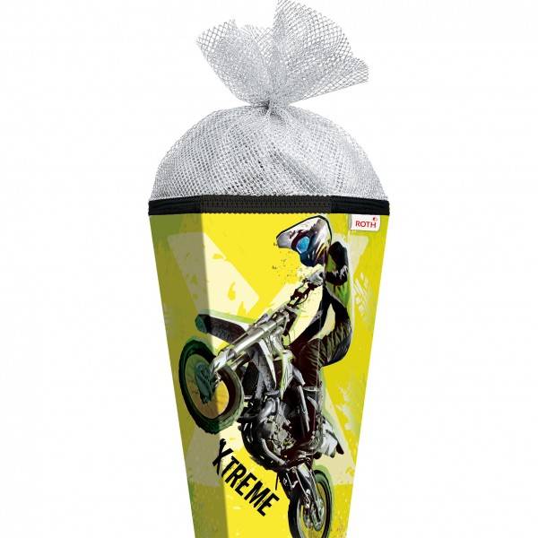 Roth Ideen Schultüte groß 85cm, Extreme Motocross mit Glanzfolie Preisnachlass