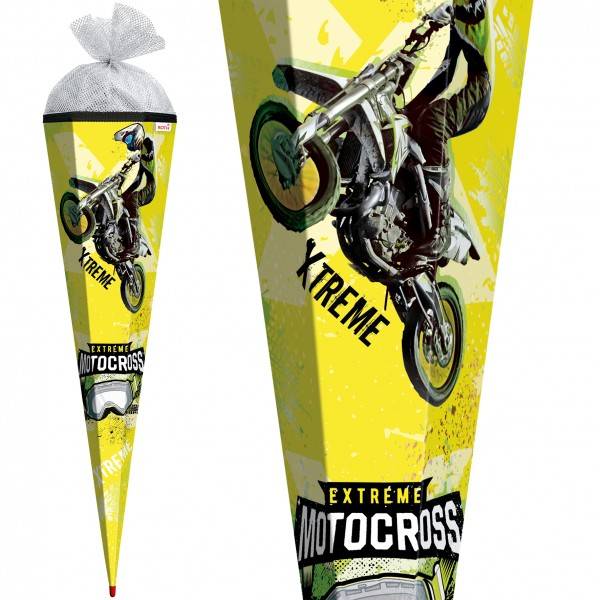Roth Ideen Schultüte groß 85cm, Extreme Motocross mit Glanzfolie Preisnachlass