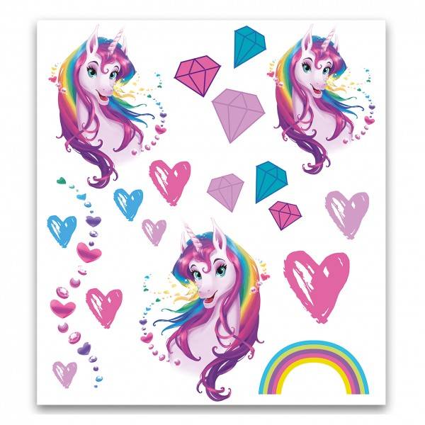 Roth Ideen Kinder-Tattoos Einhornportrait