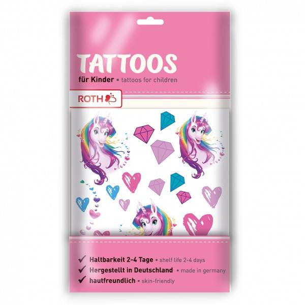 Roth Ideen Kinder-Tattoos Einhornportrait Black Friday Preise