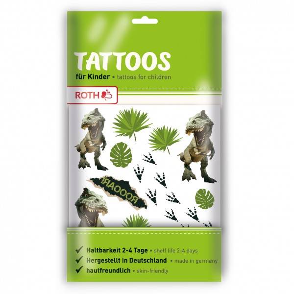 Roth Ideen Kinder-Tattoos Tyrannosaurus 2025