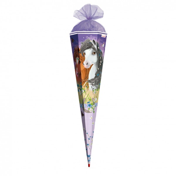 Roth Ideen Schultüte groß 85cm, Blumenpferde mit Glitter