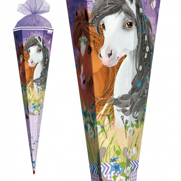 Roth Ideen Schultüte groß 85cm, Blumenpferde mit Glitter Online