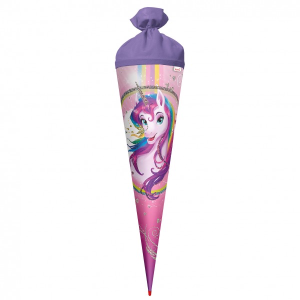 Roth Ideen Schultüte groß 70cm, Einhornportrait mit Glitter