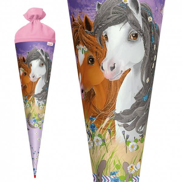Roth Ideen Schultüte groß 70cm, Blumenpferde mit Glitter Tägliche Deals