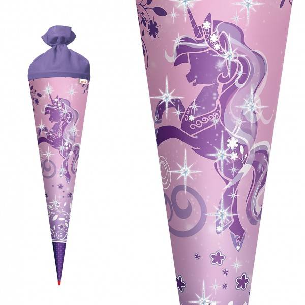 Roth Ideen Schultüte groß 70cm, Purple Unicorn mit Glitter Riesige Rabatte