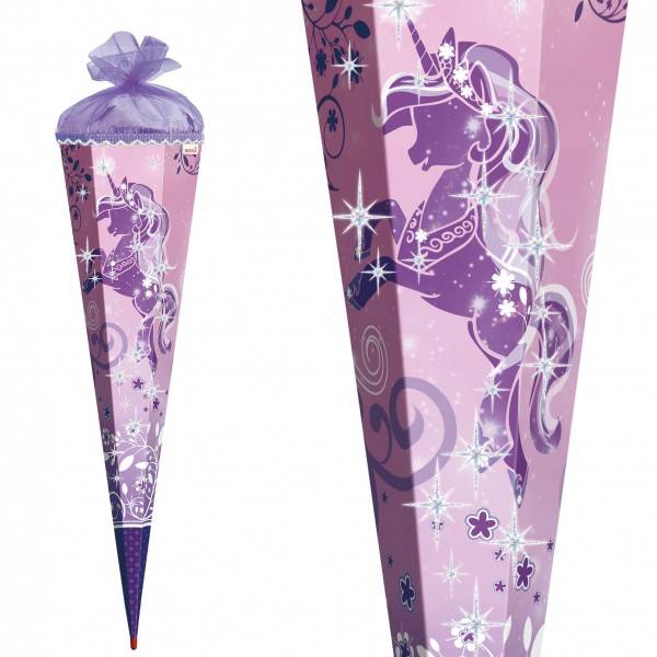 Roth Ideen Schultüte groß 85cm, Purple Unicorn mit Glitter Fabrikladen