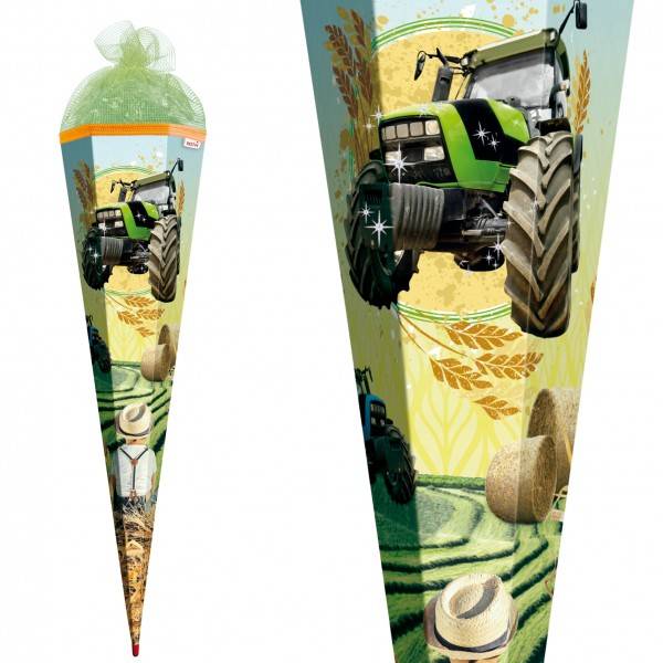 Roth Ideen Schultüte groß 85cm, Traktor mit Glanzfolie Begrenztes Angebot