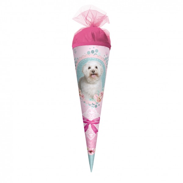Roth Ideen Motiv-Schultüte, Hündchen, 22 cm, rund, Tüllverschluss