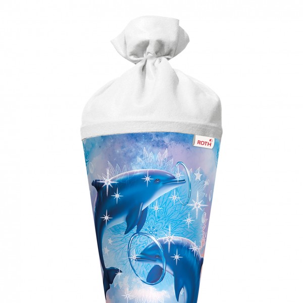 Roth Ideen Schultüte groß 70cm, Delfine mit Glitter Nur für heute