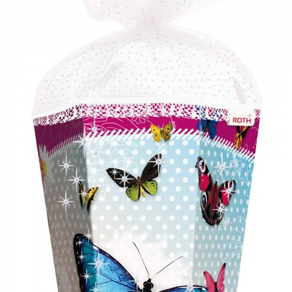Roth Ideen Schultüte groß 85cm, Butterfly mit Glitter Begrenzt auf 3 Tage