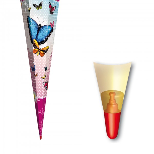Roth Ideen Schultüte groß 85cm, Butterfly mit Glitter Begrenzt auf 3 Tage