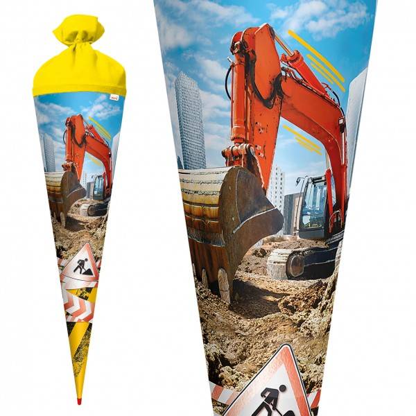 Roth Ideen Schultüte groß 70 cm Achtung Bagger mit Folieneffekt Schlussverkauf