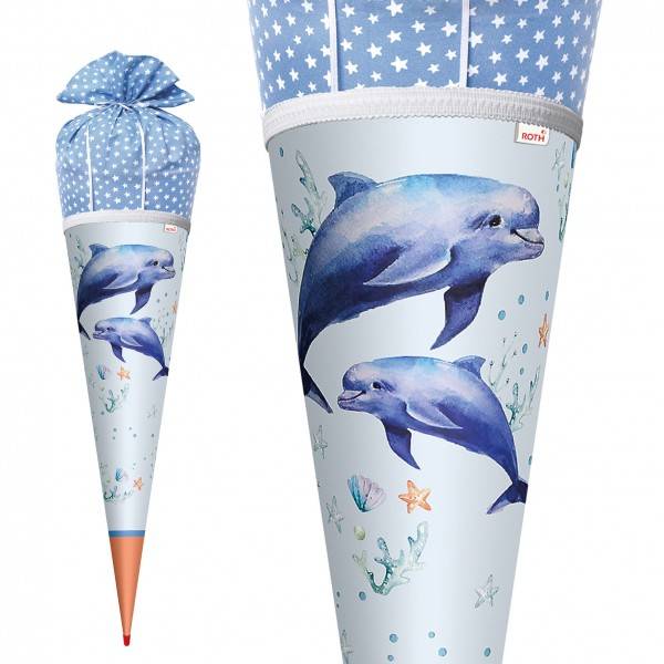 Roth Ideen Schultüte groß 70 cm, Lieblingsstück Delfin Duo Rabatt