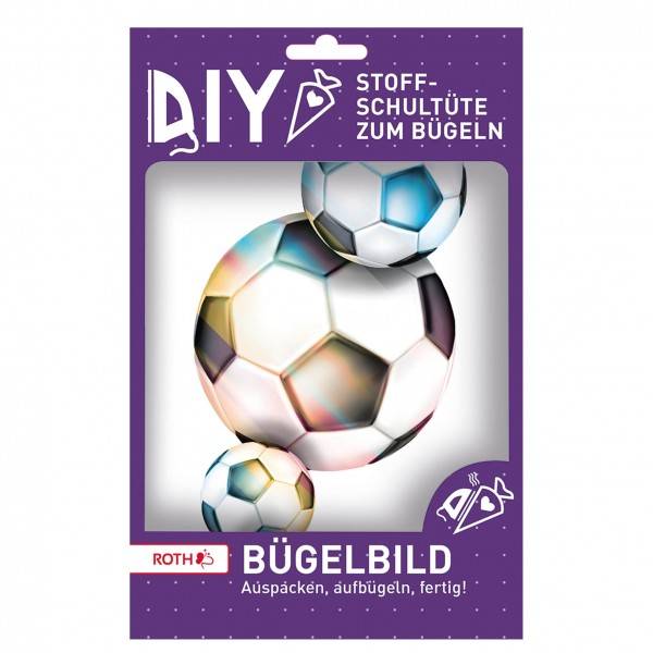 Roth Ideen Bügelbild gestickt Fußball Lagerräumung