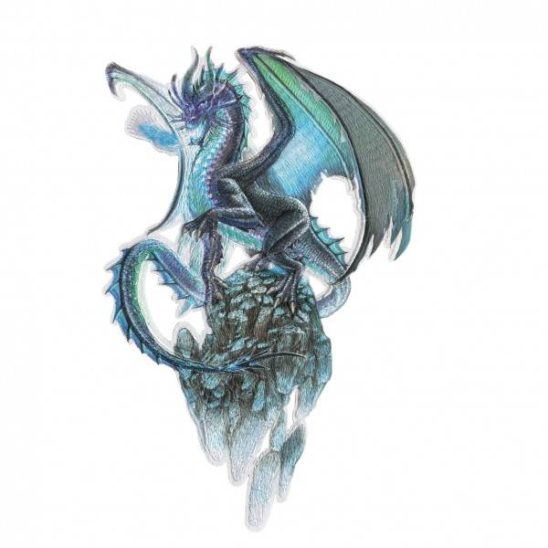 Roth Ideen Bügelbild gestickt Eisdrache
