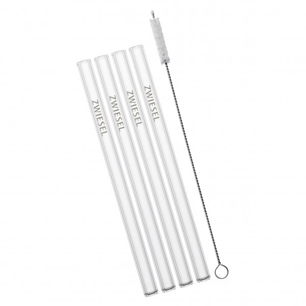 Schott Zwiesel 4er Set Glastrinkhalm kurz