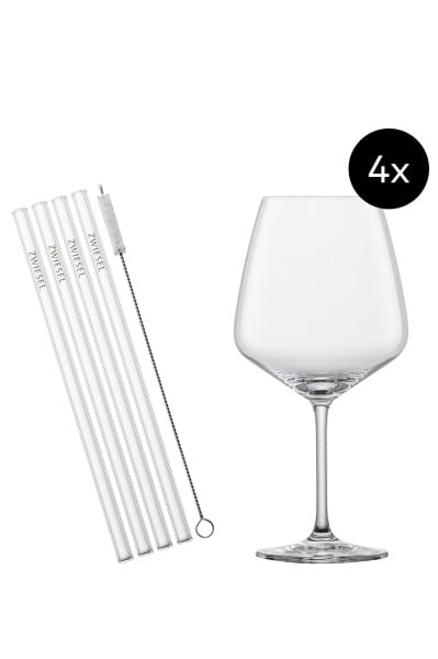Schott Zwiesel After Work Drinks Set - 4 Cocktailgläser, 4 Trinkhalme, 1 Baumwollbürste Neueste Stile