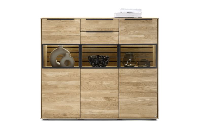 set one by Musterring Highboard Jackson Massivholz natur |