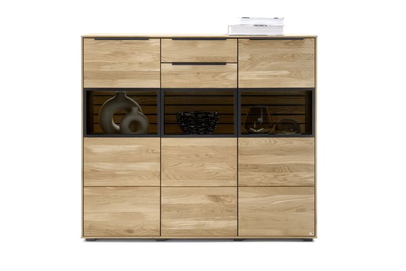 set one by Musterring Highboard Jackson Massivholz natur | Großer Ausverkauf