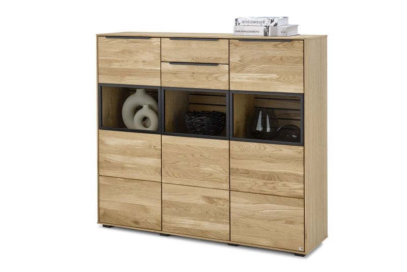 set one by Musterring Highboard Jackson Massivholz natur | Großer Ausverkauf
