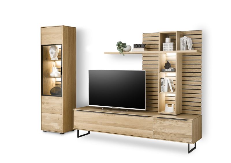 set one by Musterring Wohnwand Jackson Die Sichtbarkeit der Holzstruktur und Äste sind Teil der individuellen Ausstrahlung jedes einzelnen Möbelstückes. Da es sich um ein Naturprodukt handelt, kann sich die Oberfläche verän Online Shopping