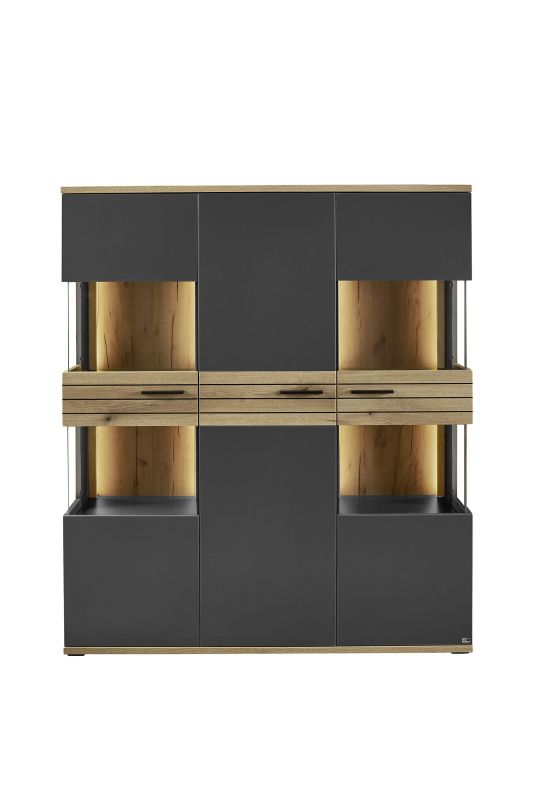 set one by Musterring Vitrine Quincy Anthrazit grau | Vatertagsangebot