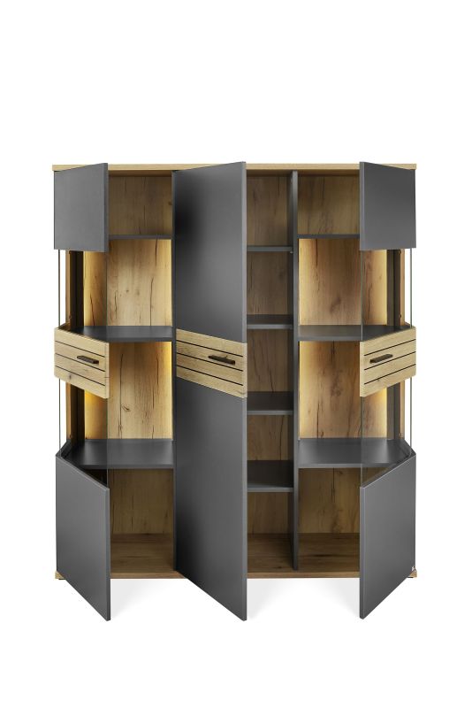 set one by Musterring Vitrine Quincy Anthrazit grau | Vatertagsangebot